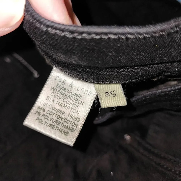 Rag & Bone Womens Black Raw Hem 10" Capri Jeans 25 - Picture 8 of 8